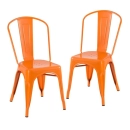 Kit 2 Cadeiras de jantar Iron Tolix com design industrial - Laranja