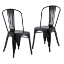 Kit 2 Cadeiras de jantar Iron Tolix com design industrial - Preto Semibrilho