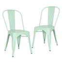 Kit 2 Cadeiras de jantar Iron Tolix com design industrial - Verde Claro