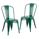 Kit 2 Cadeiras de jantar Iron Tolix com design industrial - Verde Escuro