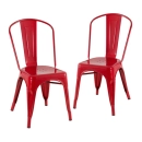 Kit 2 Cadeiras de jantar Iron Tolix com design industrial - Vermelho