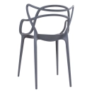 Kit 2 Cadeiras de jantar Master Allegra Design Moderno em Polipropileno - Cinza escuro