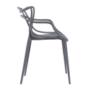 Kit 2 Cadeiras de jantar Master Allegra Design Moderno em Polipropileno - Cinza escuro