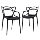Kit 2 Cadeiras de jantar Master Allegra Design Moderno em Polipropileno - Preto