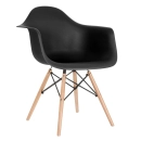 Kit 2 cadeiras Eames DAW com braços + 1 cadeira Eiffel DSW - Preto