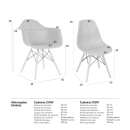 Kit 2 cadeiras Eames DAW com braços + 2 cadeiras Eiffel DSW - Nude