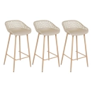 Kit 3 Banquetas alta para bancada Clarice Cloe com base de metal – Nude