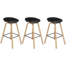 Kit 3 banquetas altas bancada cozinha Cassia BD 76 cm - Preto