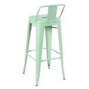 Kit 3 banquetas altas para bancada Iron Tolix com encosto 76 cm – Verde Claro