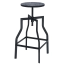 Kit 3 banquetas altas retro para bancada industrial Turner - Preto