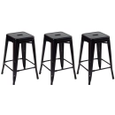 Kit 3 Banquetas média para bancada Iron Tolix 61 cm - Preto