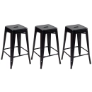 Kit 3 Banquetas média para bancada Iron Tolix 66 cm – Preto