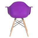 Kit 3 cadeiras Charles Eames Eiffel DAW com pés de madeira clara - Roxo