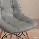 Kit 3 Cadeiras de jantar Charles Eames Eiffel Botonê Estofada – Cinza
