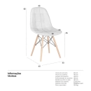 Kit 3 Cadeiras de jantar Charles Eames Eiffel Botonê Estofada - Cinza claro