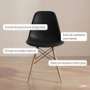 Kit 3 Cadeiras de jantar Charles Eames Eiffel DSW em Polipropileno - Preto