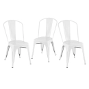 Kit 3 Cadeiras de jantar Iron Tolix com design industrial - Branco
