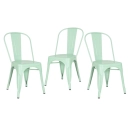Kit 3 Cadeiras de jantar Iron Tolix com design industrial - Verde Claro