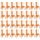 Kit 32 Cadeiras de jantar Iron Tolix com design industrial - Laranja