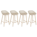 Kit 4 Banquetas alta para bancada Clarice Cloe com base de metal – Nude