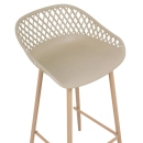 Kit 4 Banquetas alta para bancada Clarice Cloe com base de metal – Nude
