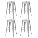 Kit 4 Banquetas alta para bancada Iron Tolix 76 cm - Prata