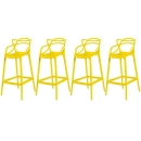Kit 4 Banquetas alta para bancada Master Allegra em Polipropileno 78 cm - Amarelo