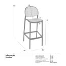 Kit 4 Banquetas alta para bancada Mumbai com assento anatômico 78 cm – Branco