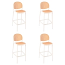 Kit 4 Banquetas alta para bancada Mumbai com assento anatômico 78 cm – Branco