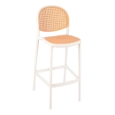 Kit 4 Banquetas alta para bancada Mumbai com assento anatômico 78 cm – Branco