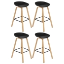 Kit 4 banquetas altas bancada cozinha Cassia BD 76 cm - Preto