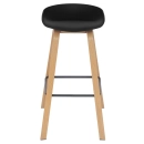 Kit 4 banquetas altas bancada cozinha Cassia BD 76 cm - Preto