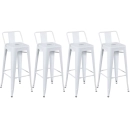 Kit 4 banquetas altas para bancada Iron Tolix com encosto 76 cm – Branco