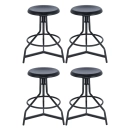 Kit 4 banquetas altas para cozinha industrial York com banco giratório - Preto