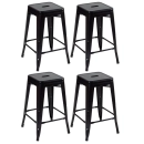 Kit 4 Banquetas média para bancada Iron Tolix 61 cm - Preto