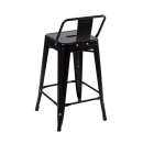 Kit 4 Banquetas média para bancada Iron Tolix com encosto 61 cm - Preto
