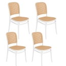 Kit 4 Cadeiras de jantar Amis Lola com design moderno e assento confortável - Branco