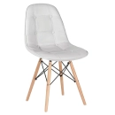 Kit 4 Cadeiras de jantar Charles Eames Eiffel Botonê Estofada - Cinza claro