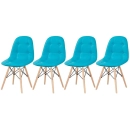 Kit 4 Cadeiras de jantar Charles Eames Eiffel Botonê Estofada - Tiffany