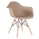 Kit 4 Cadeiras de jantar Charles Eames Eiffel DAW em Polipropileno - Marrom café