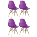 Kit 4 Cadeiras de jantar Charles Eames Eiffel DSW em Polipropileno - Roxo