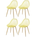 Kit 4 Cadeiras de jantar Clarice Cloe com design contemporâneo - Amarelo