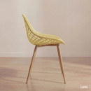 Kit 4 Cadeiras de jantar Clarice Cloe com design contemporâneo - Amarelo