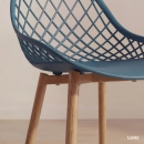 Kit 4 Cadeiras de jantar Clarice Cloe com design contemporâneo - Azul petróleo
