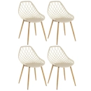 Kit 4 cadeiras de jantar Clarice Cloe com design contemporâneo – Nude
