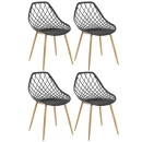 Kit 4 cadeiras de jantar Clarice Cloe com design contemporâneo – Preto