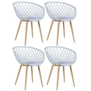 Kit 4 Cadeiras de jantar Clarice Nest com design moderno e anatômico - Cinza