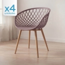 Kit 4 Cadeiras de jantar Clarice Nest com design moderno e anatômico - Fendi