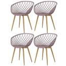 Kit 4 Cadeiras de jantar Clarice Nest com design moderno e anatômico - Fendi