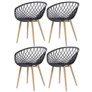 Kit 4 Cadeiras de jantar Clarice Nest com design moderno e anatômico - Preto